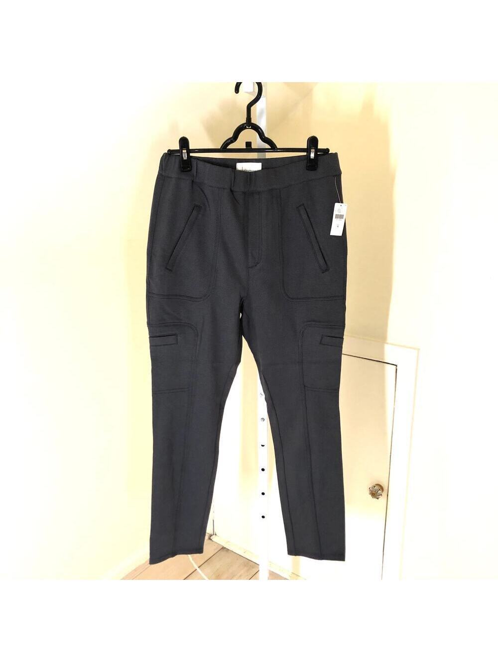 Anthropologie NWT Women's Gray Cropped Pull On Utility Pants Size M